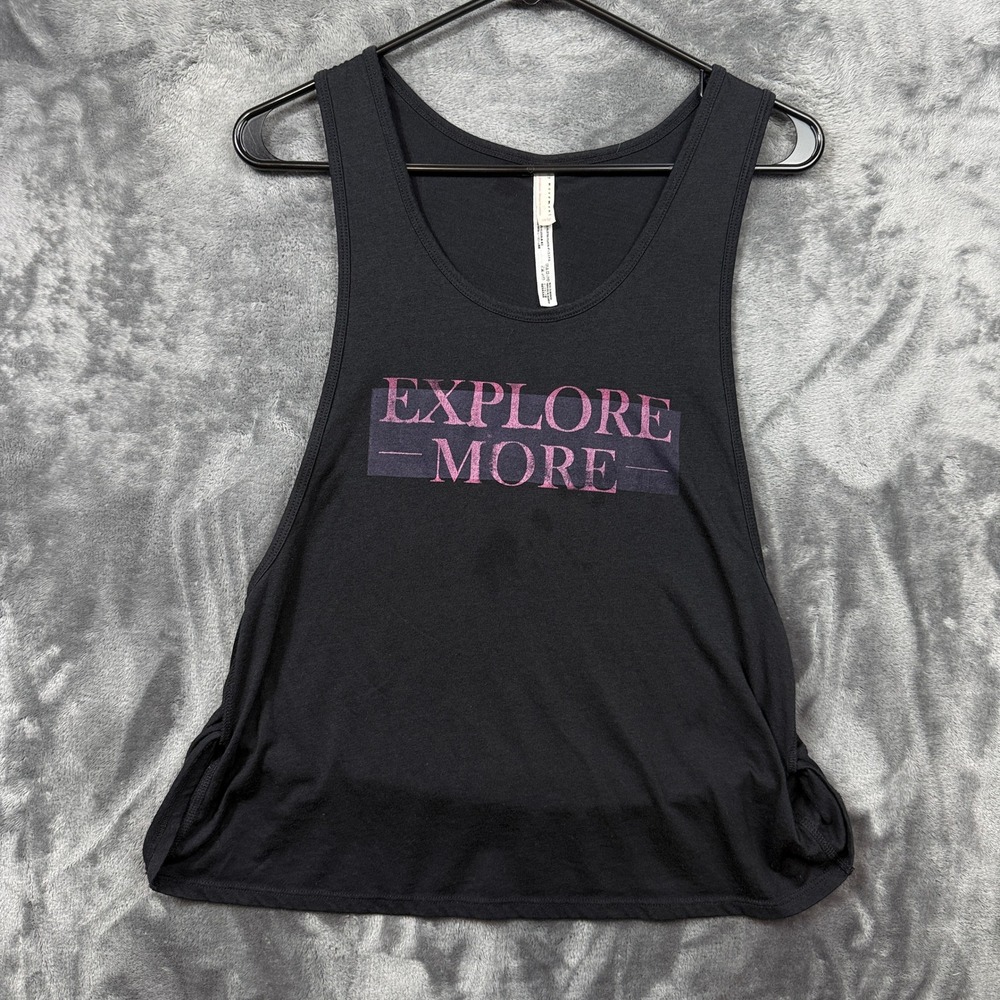 FP Movement Tank Top Womens XS Black Explore More Graphic Muscle Tee Sleeveless